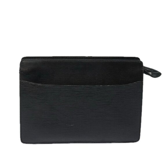 LOUIS VUITTON Epi Pochette Homme Clutch Bag Black Noir - Picture 1 of 16